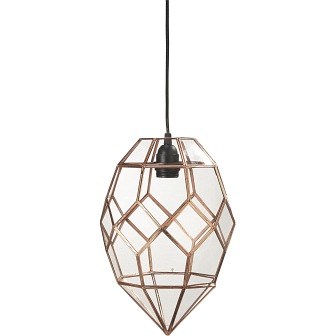 INDUSTRIALNA LAMPA EMERALD SZKŁO/MIEDŹ 33CM